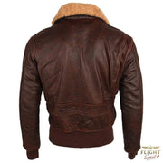 Männer-Lederjacke im Aviator-Stil aus braunem Rindsleder