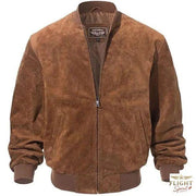 Lederfliegerjacke für Herren aus Schweineleder in Braun