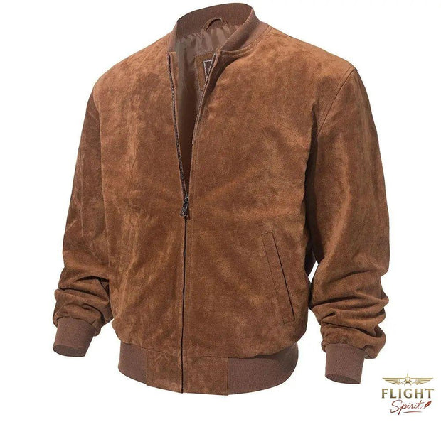 Lederfliegerjacke für Herren aus Schweineleder in Braun