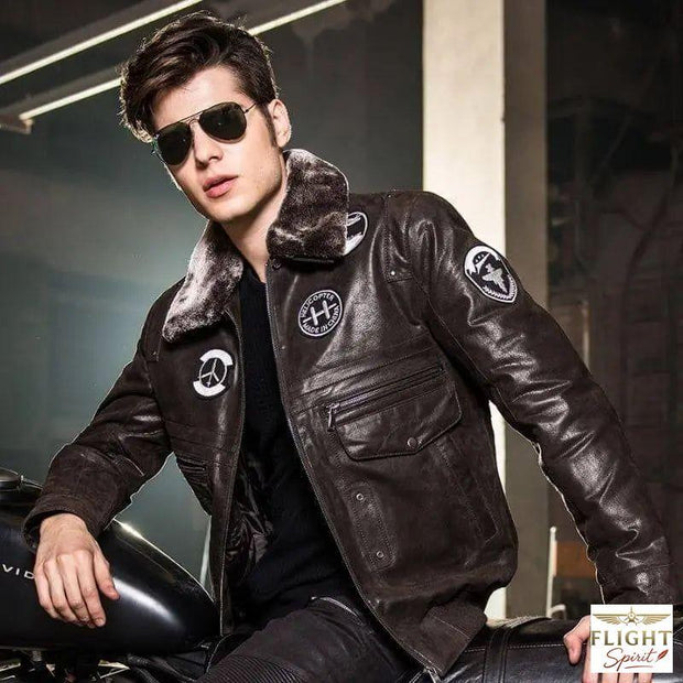 Männer Aviator-Jacke in Braun