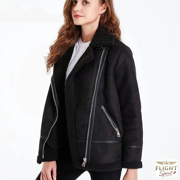 Damen Fliegerjacke Schwarz