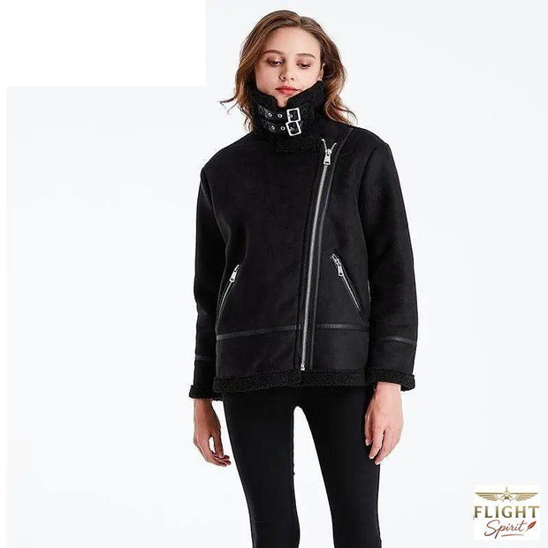 Damen Fliegerjacke Schwarz