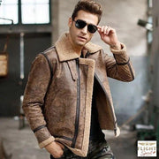 Herren Bomberjacke aus braunem Leder