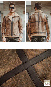 Herren Bomberjacke aus braunem Leder