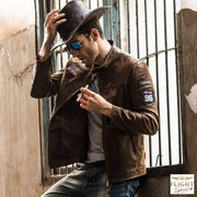 Herren Pilotjacke in brauner Vachette-Optik
