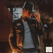 Herren Pilotjacke in brauner Vachette-Optik