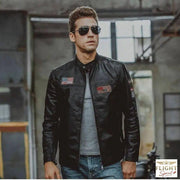 Männer Pilotenjacke aus schwarzem Vachette-Leder