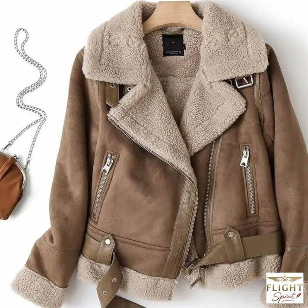 Damen-Fliegerjacke mit Fell