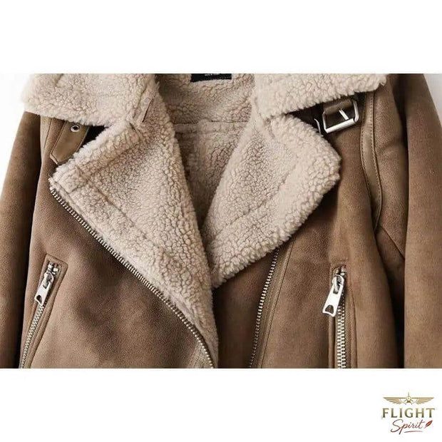 Damen-Fliegerjacke mit Fell