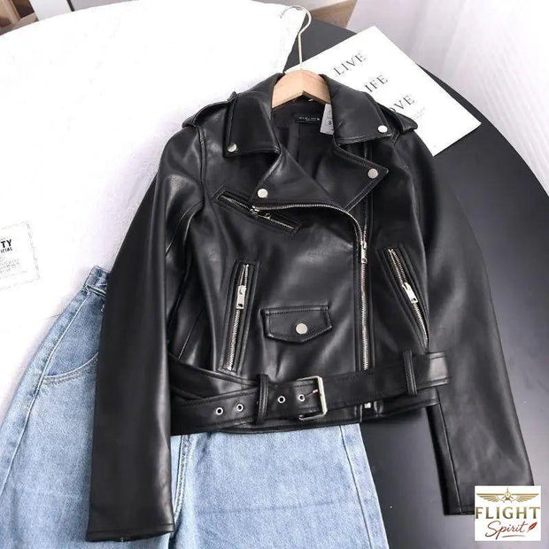 Damen-Leder-Fliegerjacke