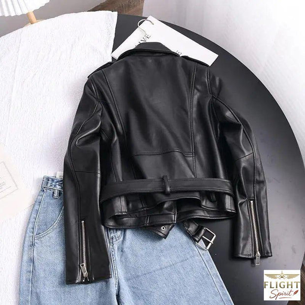 Damen-Leder-Fliegerjacke