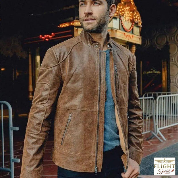 Lederpilotjacke