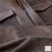 Vintage brauner Echtlederblouson