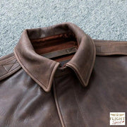 Vintage brauner Echtlederblouson