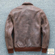 Vintage brauner Echtlederblouson