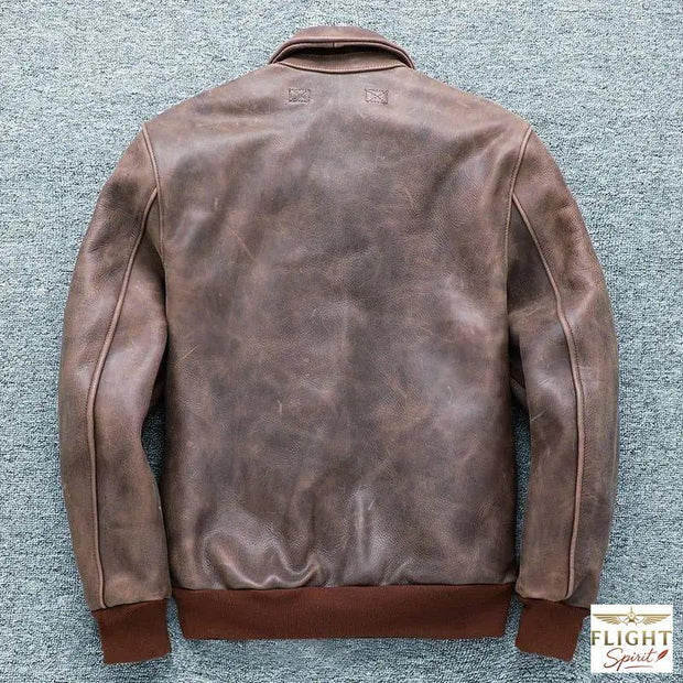 Vintage brauner Echtlederblouson