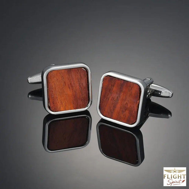 Cufflinks aus Silber und Holz