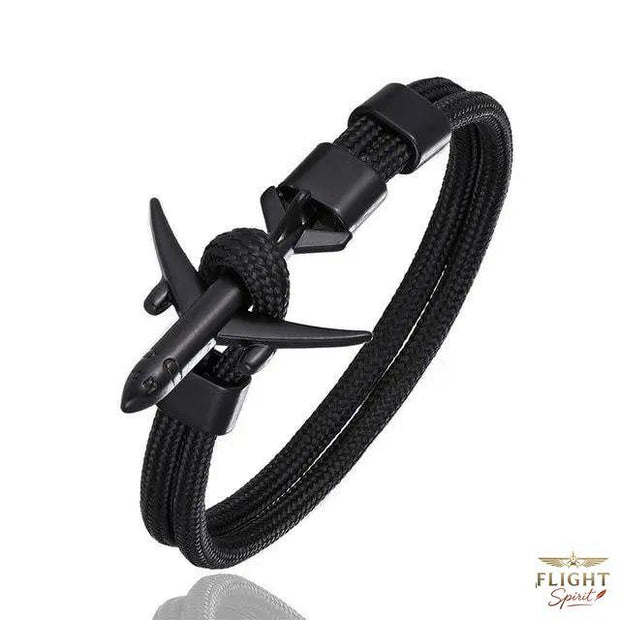 Schwarzes Flugzeug Pilotenarmband