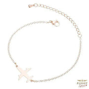 Edelstahlarmband mit roségoldener Flugzeug-Optik