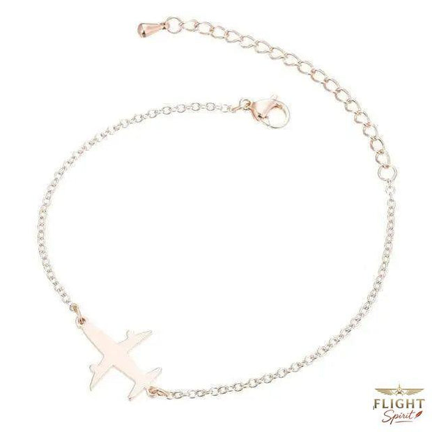 Edelstahlarmband mit roségoldener Flugzeug-Optik