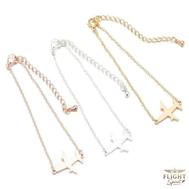 Edelstahlarmband mit roségoldener Flugzeug-Optik