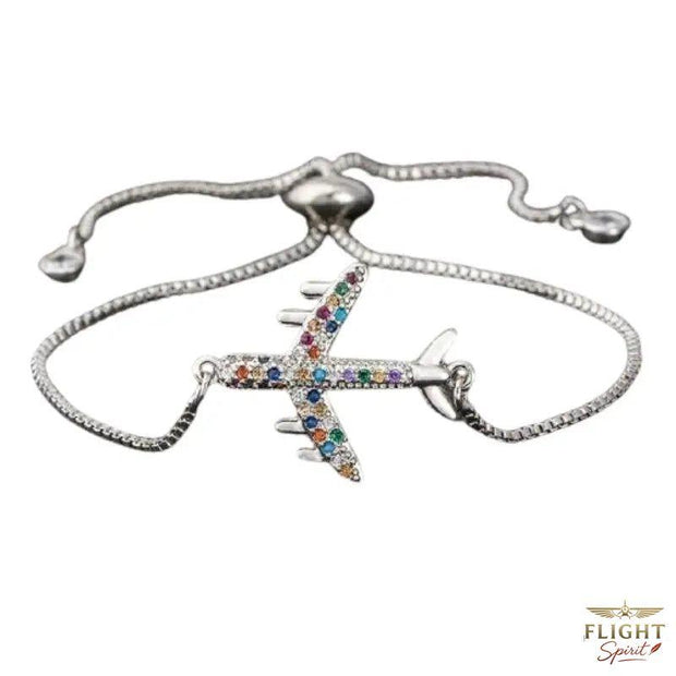 Silberarmband Flugzeug