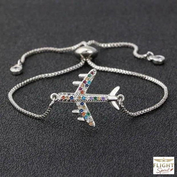 Silberarmband Flugzeug