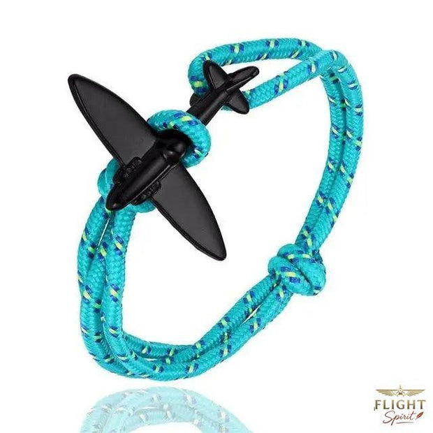Himmel-Flugzeug Armband aus Hellblauer Kordel