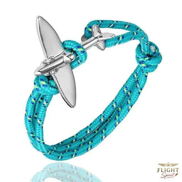 Blau-Grünes Seil-Flugzeug-Armband