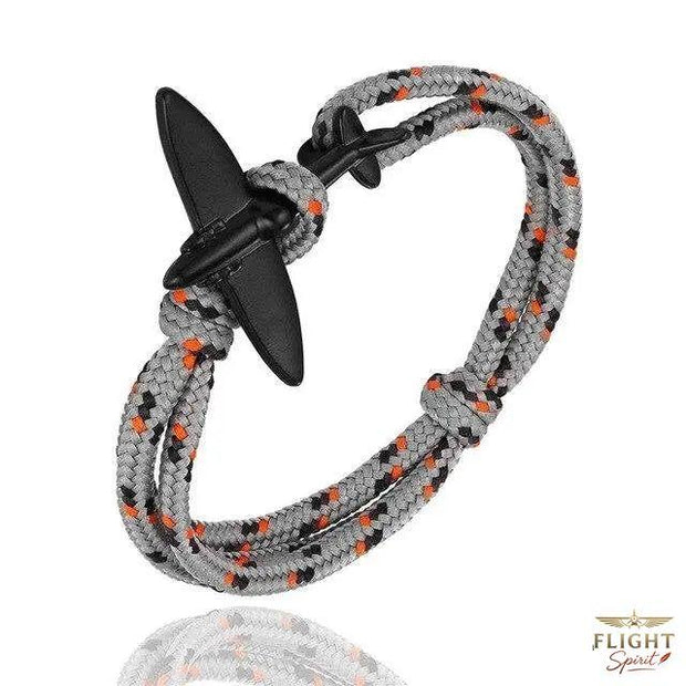 Graues und orangees Seilflugzeug-Armband