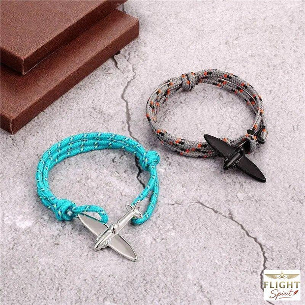 Graues und orangees Seilflugzeug-Armband