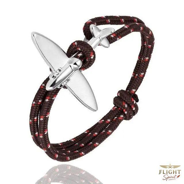 Braun Leder Seil Flugzeug Armband
