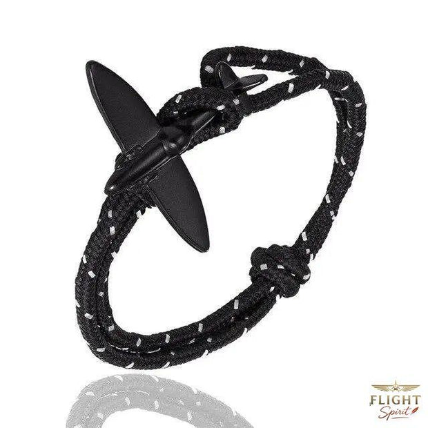 Schwarz-Weißes Flugzeug-Armband aus Schnur
