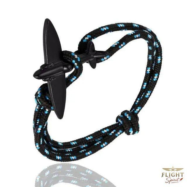 Schwarz-Hellblaues Flugzeug-Armband