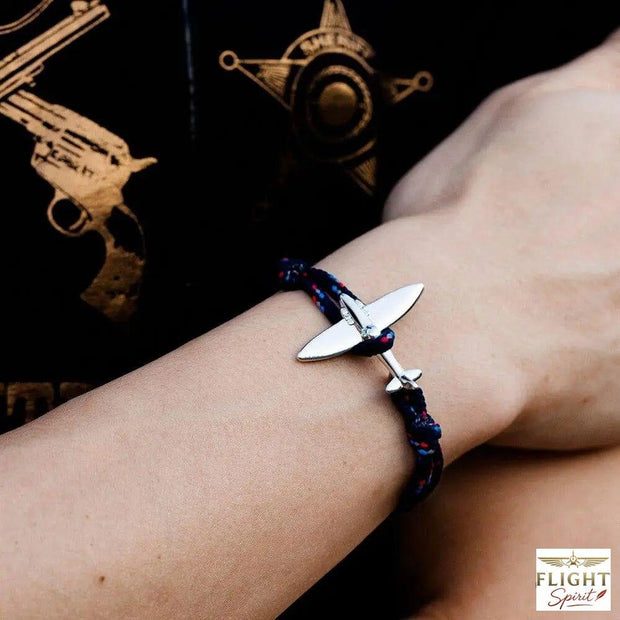 Schwarzes und rotes Seil-Flugzeug-Armband