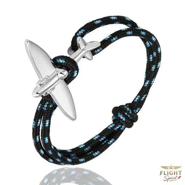 Schwarze, Grau und Blaue Flugzeug-Armband aus Kordel