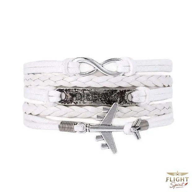 Weißes Leder-Flugzeug-Armband