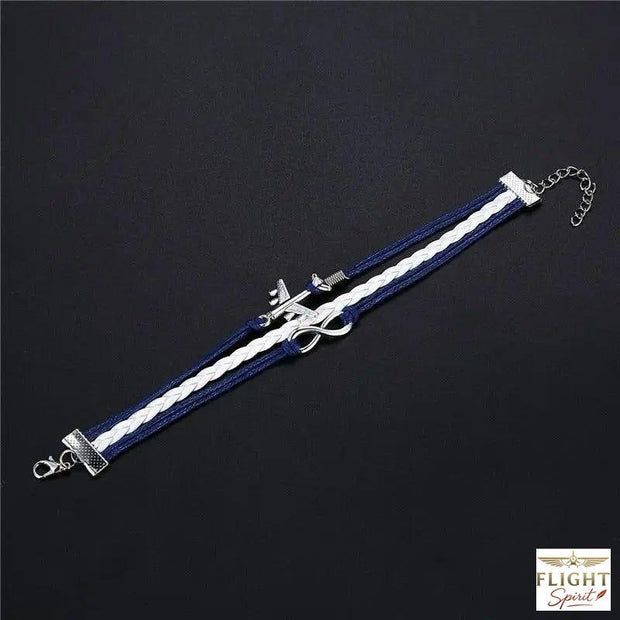 Blauer Lederflugzeug-Armband