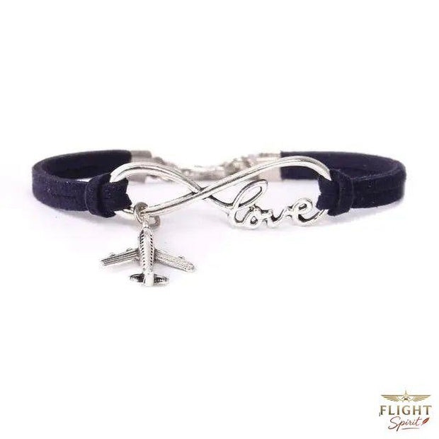 Marineblauer Lederflugzeug-Armband für Damen