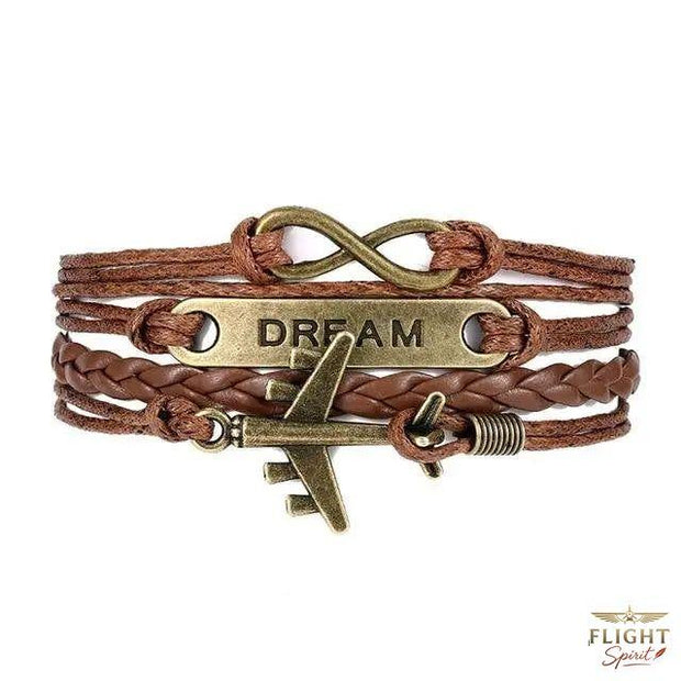 Lederarmband mit Flugzeugdesign
