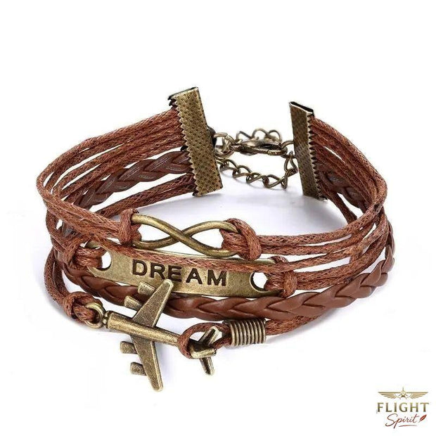 Lederarmband mit Flugzeugdesign