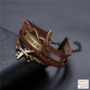 Lederarmband mit Flugzeugdesign