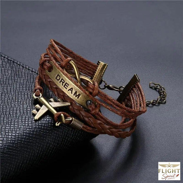 Lederarmband mit Flugzeugdesign