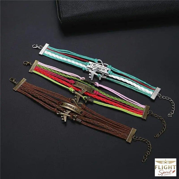 Lederarmband mit Flugzeugdesign