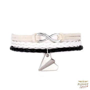 Schwarzes Lederflugzeug-Armband