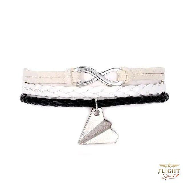 Schwarzes Lederflugzeug-Armband