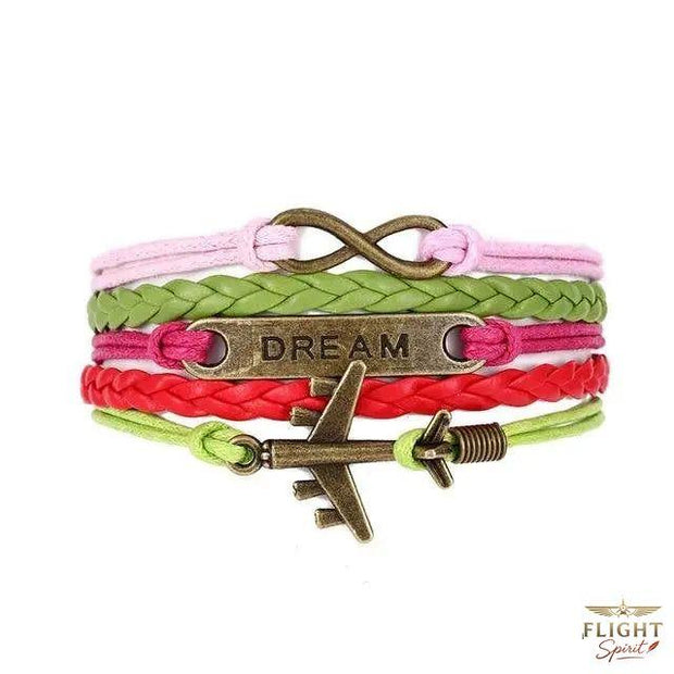 Rosa Lederfliegerarmband