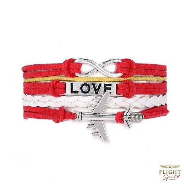 Rotes Lederfliegerarmband