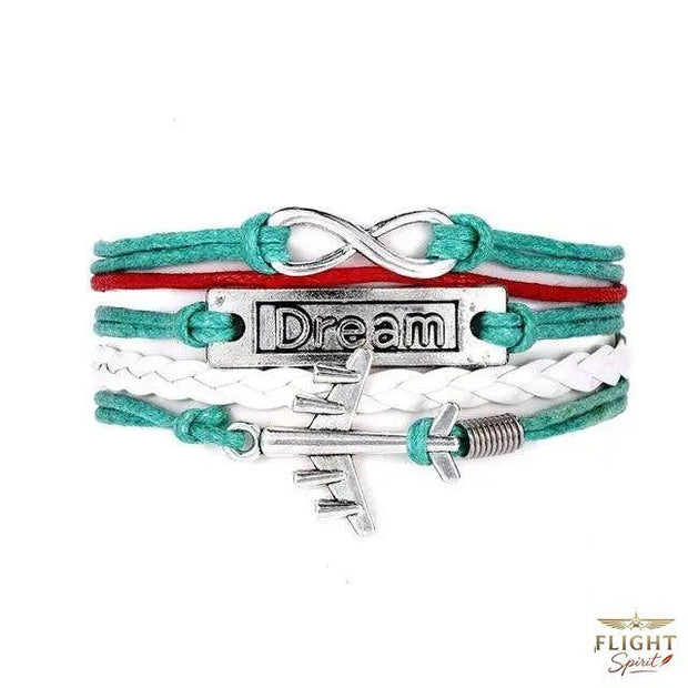 Grünes Lederfliegerarmband