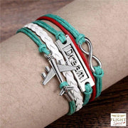 Grünes Lederfliegerarmband